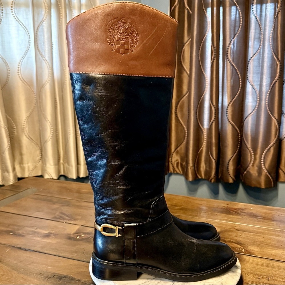 NWT! Vince Camuto Women Amanyir Black Knee High WIDE CALF Riding Boots 8.5 EU 39